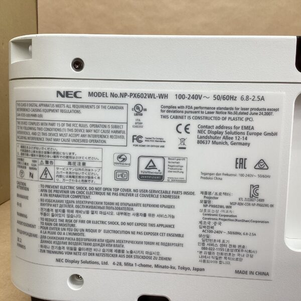 Lamp use 2600 hours NEC Laser Projector NP-PX602WL-WHJD 6000 Lumens HDMI D-SUB DISPLAYPORT Cable - Image 6